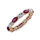 4 - Madison 5x3 mm Oval Lab Grown Diamond and Rhodolite Garnet Eternity Band 