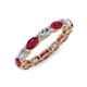 4 - Madison 5x3 mm Oval Lab Grown Diamond and Ruby Eternity Band 