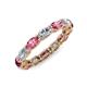 4 - Madison 5x3 mm Oval Lab Grown Diamond and Pink Tourmaline Eternity Band 