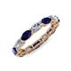 4 - Madison 5x3 mm Oval Forever Brilliant Moissanite and Blue Sapphire Eternity Band 