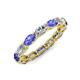 4 - Madison 5x3 mm Oval Forever Brilliant Moissanite and Tanzanite Eternity Band 