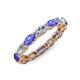 4 - Madison 5x3 mm Oval Forever Brilliant Moissanite and Tanzanite Eternity Band 