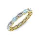 4 - Madison 5x3 mm Oval Forever Brilliant Moissanite and Aquamarine Eternity Band 