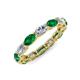 4 - Madison 5x3 mm Oval Forever Brilliant Moissanite and Emerald Eternity Band 