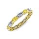 4 - Madison 5x3 mm Oval Forever Brilliant Moissanite and Yellow Sapphire Eternity Band 