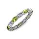 4 - Madison 5x3 mm Oval Forever One Moissanite and Peridot Eternity Band 