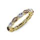 4 - Madison 5x3 mm Oval Forever One Moissanite and Smoky Quartz Eternity Band 