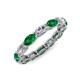 4 - Madison 5x3 mm Oval Forever One Moissanite and Emerald Eternity Band 