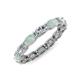 4 - Madison 5x3 mm Oval Forever Brilliant Moissanite and Opal Eternity Band 