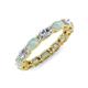 4 - Madison 5x3 mm Oval Forever Brilliant Moissanite and Opal Eternity Band 