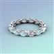 4 - Madison 5x3 mm Oval Lab Grown Diamond and Aquamarine Eternity Band 