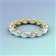 4 - Madison 5x3 mm Oval Lab Grown Diamond and Aquamarine Eternity Band 