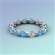 4 - Madison 5x3 mm Oval Lab Grown Diamond and Blue Topaz Eternity Band 