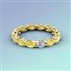 4 - Madison 5x3 mm Oval Lab Grown Diamond and Yellow Sapphire Eternity Band 