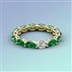 3 - Madison 5x3 mm Oval Lab Grown Diamond and Emerald Eternity Band 