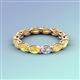 4 - Madison 5x3 mm Oval Lab Grown Diamond and Yellow Sapphire Eternity Band 