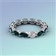 4 - Madison 5x3 mm Oval Lab Grown Diamond and London Blue Topaz Eternity Band 