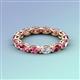 4 - Madison 5x3 mm Oval Lab Grown Diamond and Pink Tourmaline Eternity Band 