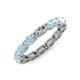 5 - Madison 5x3 mm Oval Lab Grown Diamond and Aquamarine Eternity Band 