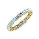 5 - Madison 5x3 mm Oval Lab Grown Diamond and Aquamarine Eternity Band 