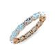 5 - Madison 5x3 mm Oval Lab Grown Diamond and Aquamarine Eternity Band 