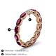 6 - Madison 5x3 mm Oval Lab Grown Diamond and Rhodolite Garnet Eternity Band 