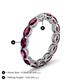 6 - Madison 5x3 mm Oval Lab Grown Diamond and Rhodolite Garnet Eternity Band 