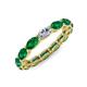 4 - Madison 5x3 mm Oval Lab Grown Diamond and Emerald Eternity Band 