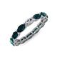 5 - Madison 5x3 mm Oval Lab Grown Diamond and London Blue Topaz Eternity Band 