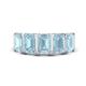 1 - Brianna 2.50 ctw Emerald Shape Aquamarine (6X4 mm) Five Stone Wedding Band 