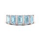 1 - Brianna 2.50 ctw Emerald Shape Aquamarine (6X4 mm) Five Stone Wedding Band 