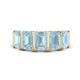 1 - Brianna 2.50 ctw Emerald Shape Aquamarine (6X4 mm) Five Stone Wedding Band 