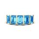 1 - Brianna 3.50 ctw Emerald Shape Blue Topaz (6X4 mm) Five Stone Wedding Band 