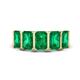 1 - Brianna 2.50 ctw Emerald Shape (6X4 mm) Emerald  Five Stone Wedding Band 