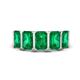 1 - Brianna 2.50 ctw Emerald Shape (6X4 mm) Emerald  Five Stone Wedding Band 