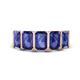 1 - Brianna 2.75 ctw Emerald Shape Iolite (6X4 mm) Five Stone Wedding Band 