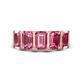 1 - Brianna 3.00 ctw Emerald Shape Pink Tourmaline (6X4 mm) Five Stone Wedding Band 