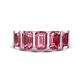 1 - Brianna 3.00 ctw Emerald Shape Pink Tourmaline (6X4 mm) Five Stone Wedding Band 