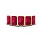 1 - Brianna 3.00 ctw Emerald Shape Ruby (6X4 mm) Five Stone Wedding Band 