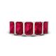1 - Brianna 3.00 ctw Emerald Shape Ruby (6X4 mm) Five Stone Wedding Band 