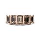 1 - Brianna 2.75 ctw Emerald Shape Smoky Quartz (6X4 mm) Five Stone Wedding Band 