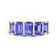 1 - Brianna 3.00 ctw Emerald Shape Tanzanite (6X4 mm) Five Stone Wedding Band 