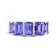 1 - Brianna 3.00 ctw Emerald Shape Tanzanite (6X4 mm) Five Stone Wedding Band 
