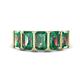 1 - Brianna 4.05 ctw Emerald Shape Created Alexandrite (6X4 mm) Five Stone Wedding Band 