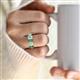 2 - Brianna 3.83 ctw Emerald Shape Created Alexandrite and Lab Grown Diamonds (6x4 mm) Five Stone Wedding Band 