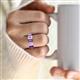 2 - Brianna 3.20 ctw Emerald Shape Amethyst and Lab Grown Diamonds (6x4 mm) Five Stone Wedding Band 