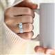 2 - Brianna 2.90 ctw Emerald Shape Aquamarine and Lab Grown Diamonds (6x4 mm) Five Stone Wedding Band 