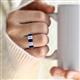 2 - Brianna 3.50 ctw Emerald Shape Blue Sapphire and Lab Grown Diamonds (6x4 mm) Five Stone Wedding Band 