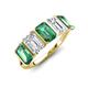 3 - Brianna 3.83 ctw Emerald Shape Created Alexandrite and Lab Grown Diamonds (6x4 mm) Five Stone Wedding Band 