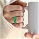 2 - Brianna 2.50 ctw Emerald Shape (6X4 mm) Emerald  Five Stone Wedding Band 